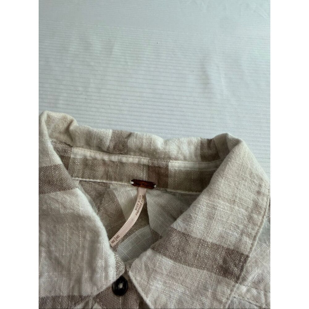Free People Peppy In Plaid Button Up Ruffle Back Size Medium - Picture 3 of 10